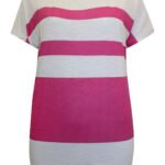 Pure Cotton Color Block Stripe Top Size 18 - 24