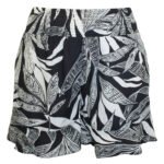 BLACK Printed Crinkle Flippy Hem Shorts Size 12 -22