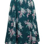 GREEN Floral Overlay Pull On Skirt Size 18 - 26
