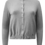 GREY Crew Neck Cardigan Size 20 - 24