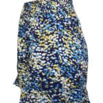 BLUE Printed Crinkle Shirred Waist Shorts Size 14 - 20