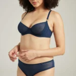 The Sheer Deco Lift Balcony Bra Navy Size B - GG Cup