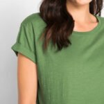 GREEN Pure Cotton Turn Up Short Sleeve T-Shirt Size 10 -24