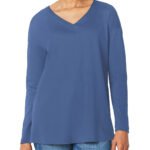 J.Jill TWILIGHT-BLUE Supima Cotton Long Sleeve Tunic Size 10 - 20