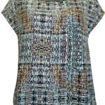 BLACK Printed Short Sleeve Boxy Top Size 16 - 20