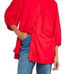CORAL Collarless Blouse Size 18 - 30