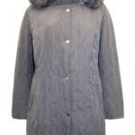 GREY Faux Fur Hood Padded Jacket Size 28 Only