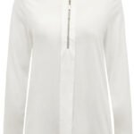 IVORY Modal Blend Long Sleeve Half Zip Top Size 10 - 28