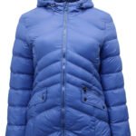 BLUE Hooded Zip Front Padded Jacket Size 12 - 20