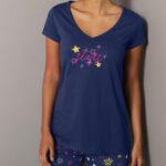 NAVY Pure Cotton 'Stars' Short Sleeve Loungewear Top Size 10 - 24
