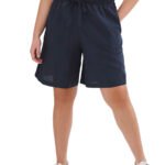 NAVY Linen Mix Knee Length Shorts Size 14 - 20