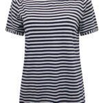 NAVY Modal Blend Short Sleeve Striped Top Size 10 & 24