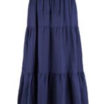 NAVY Linen Blend Gypsy Tiered Skirt Size 12 & 26