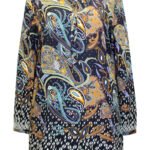 NAVY Paisley Print Tie Neck Blouse Size 12 - 28