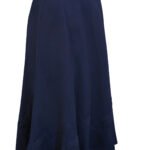 NAVY Linen Blend Pintuck Detail Skirt Size 14 - 32