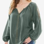 PINE Stud Embellished Cold Shoulder Top Size 22 - 44