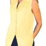 YELLOW Banana Perfect Sleeveless Shirt Size 14 - 38