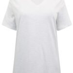 WHITE Pure Cotton V-Neck Straight Fit T-Shirt Size 10 - 24