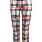 WHITE Pure Cotton Tartan Print Flannel Pyjama Bottoms Size 10 - 22
