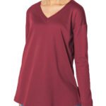 WINE Supima Cotton Long Sleeve Tunic Size Size 10 - 26
