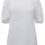 WHITE Pure Cotton Puff Sleeve Top Size 10 - 24