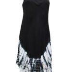 Rhea & Raina BLACK Embroidered Tie Dye Umbrella Dress Size 20 - 24