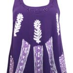 Soft Surroundings PURPLE Sequin Embellished Batik Umbrella Dress Size 12 - 20