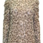 SAND Animal Print Dobby Ruched Sleeve Top Size 12 - 32