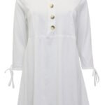 WHITE Pure Cotton Panelled Sweatshirt Size 14 - 28