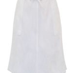 WHITE Linen Blend Midi Skirt Size 14 -24