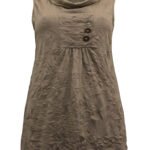 STONE Sleeveless Cowl Neck Button Top Size 10 - 28