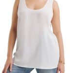 WHITE Lightweight Scoop Neck Vest Size 16 - 24