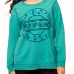 TURQUOISE Pure Cotton Embroidered Sweatshirt Size 16 - 34