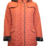 RUST Hooded Diamond Quilted Coat Size 22 - 26