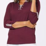WINE Pure Cotton Eyelet Detail 3/4 Sleeve Top Size 20 - 24