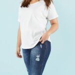 WHITE Pure Cotton Turn Up Short Sleeve T-Shirt Size 16 - 32
