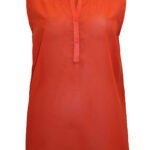 RED Sleeveless Woven Blouse Size 12 - 22