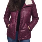 WINE Lightly Padded Zip Front Jacket Size 22 - 26