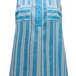 BLUE Paradise Tonal Stripes Sleeveless Tunic Size 18 - 34