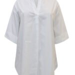 WHITE Short Sleeve Pull Over Oversized Shirt Size 14 - 16