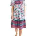 WHITE Peony Petal Leopard Print Short Lounge Dress Size 36 - 42