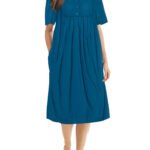 TEAL Sweetheart Bib Short Lounge Pocket Dress Size M - 5XL