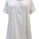 WHITE Pure Cotton Scoop Neck T-Shirt Size 14/16 Only