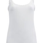 2 Pack WHITE Cotton Rich Lace Trim Vest Size 22 - 28