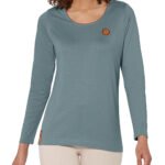 SAGE Modal Blend Piping Detail Long Sleeve Top Size 10 - 26
