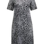 WHITE/BLACK Animal Print Short Sleeve T-Shirt Dress Size 18 - 24