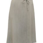 TAUPE Linen Blend Tie Waist Pockets Midi Skirt Size 22 - 32