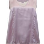 SOFT-PINK Lace Trim Satin Tank Top Size 12 - 32