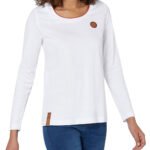 WHITE Modal Blend Piping Detail Long Sleeve Top Size 10 - 28