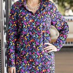 MULTI Printed Classic Big Shirt Size 16 - 42